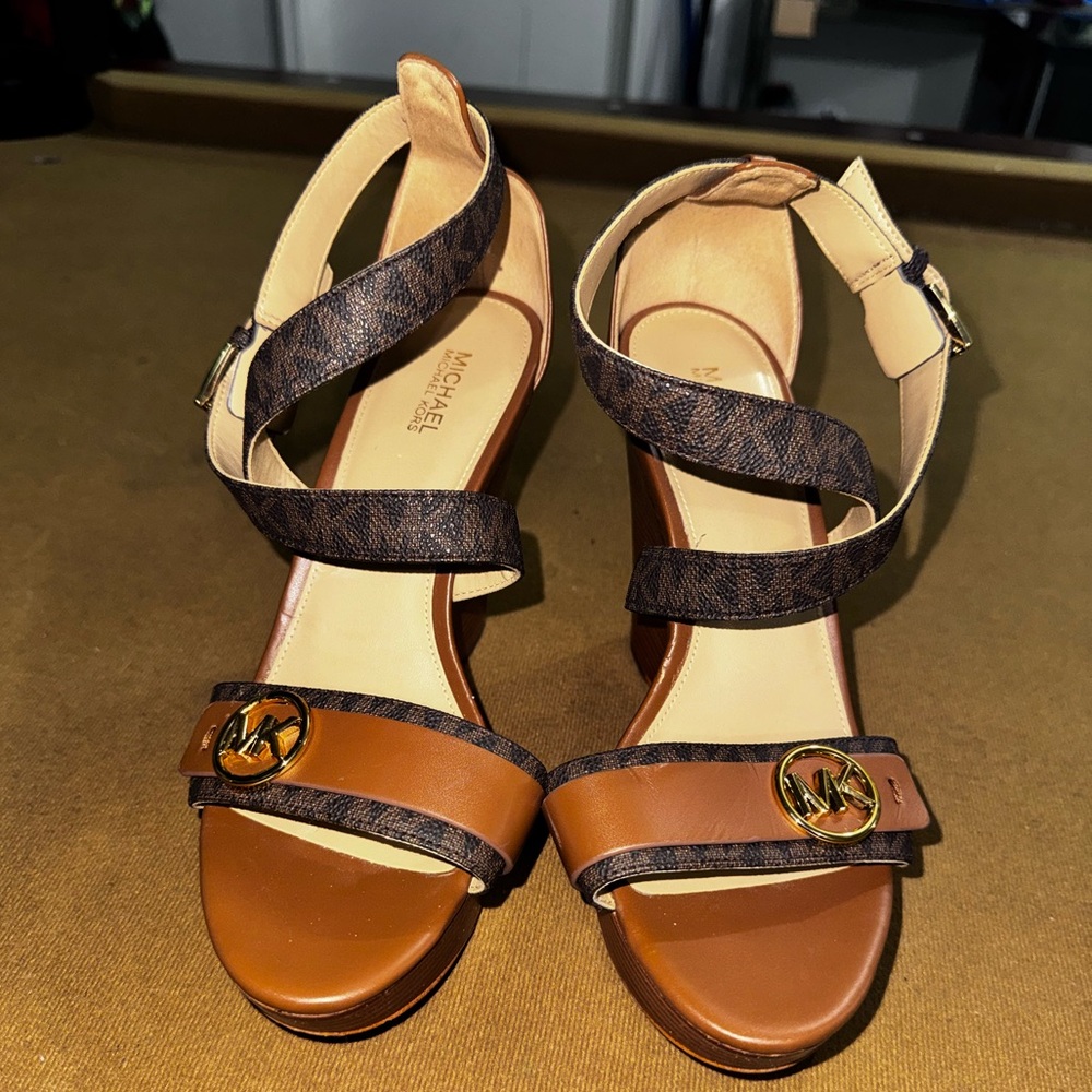 Michael Kors Black and Brown Women's Sandals